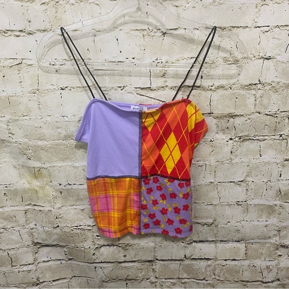 NWT Rue 21 Purple Orange Mix Pattern Tank Top - Picture 1 of 4
